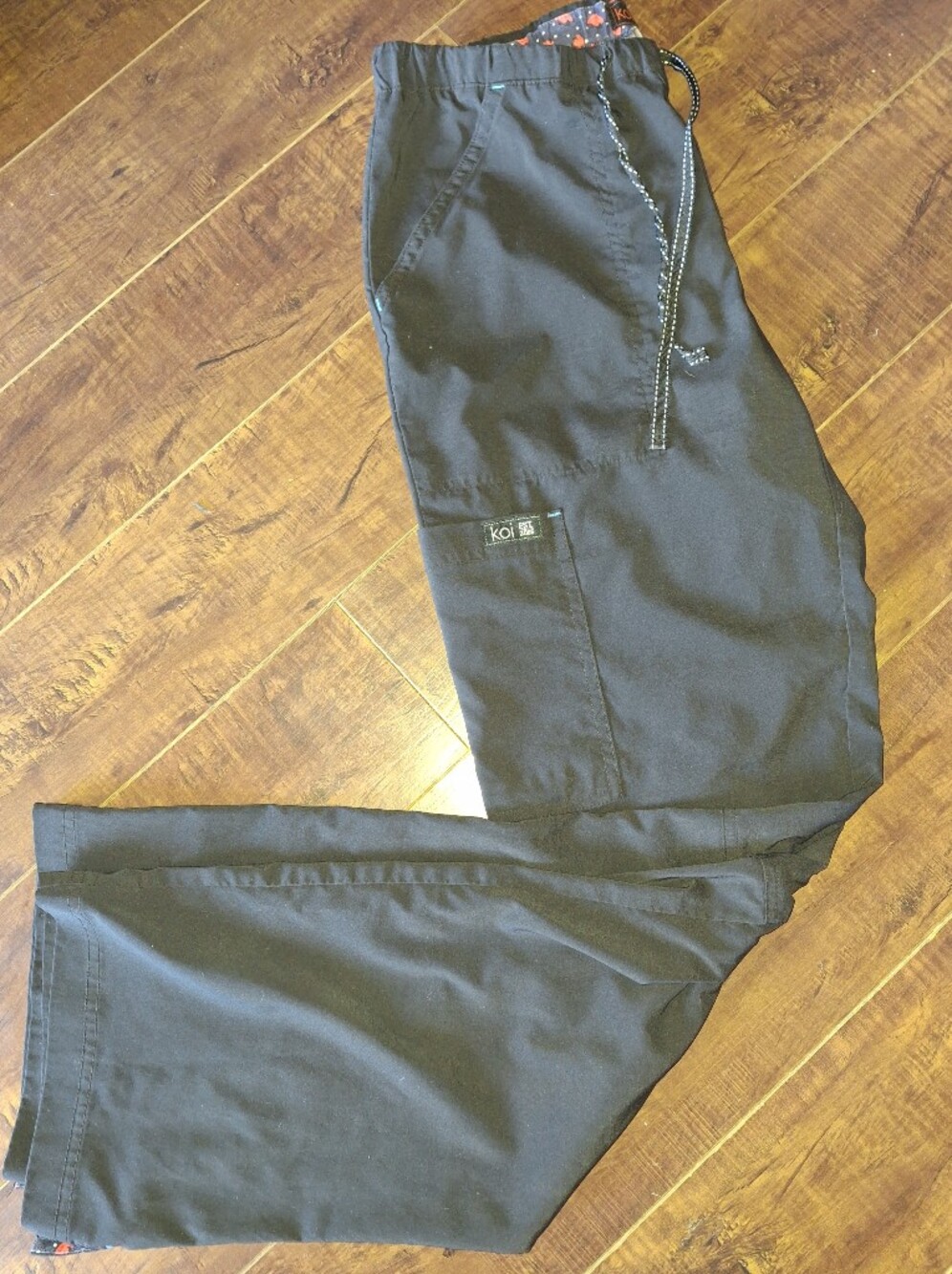 koi Black Cargo Scrub Pants
